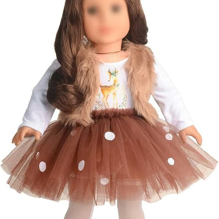18 Inches Doll Clothes Christmas Deer Costume Tutu Dress fits 18 Inch Doll