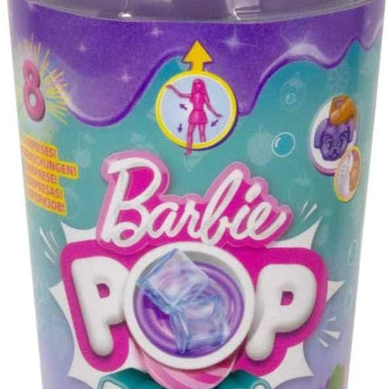 Barbie Pop Reveal Doll & Accessories, Grape Fizz Scent with Purple Hair, 8 Surprises Include Slime, Color Change & Puppy