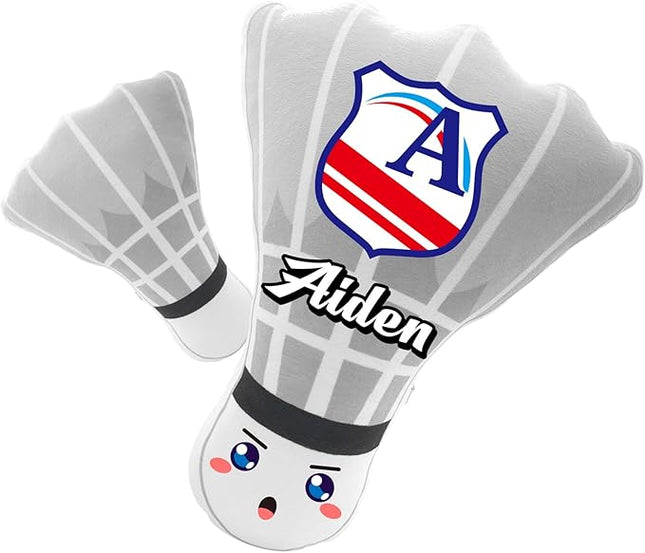 Custom BadmintonPillows with Text Badminton Plush Stuff for Boys Girls Creative Room Decor Personalized Pillows Toy Birthday Party Easter Gifts for Boys Girls Toddler Kids Adults