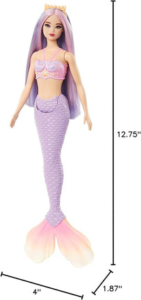 Barbie Mermaid Doll with Pink & Lilac Fantasy Hair & Headband Accessory, Toy with Shell-Inspired Bodice & Lavender Tail