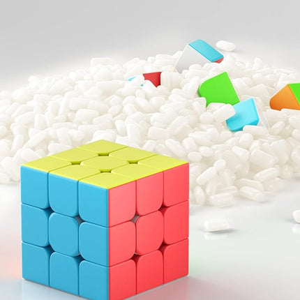 Vdealen Speed Cube Set, 2x2x2 3x3x3 Pyramid Magic Cube Set, Puzzle Cube Toys Birthday Party Christmas Stocking Stuffers Gift for Kids Teens Adults(Stickerless)