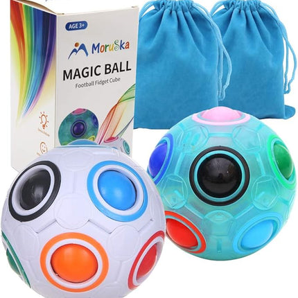 Moruska Rainbow Puzzle Ball Cube Color Shift Ball Puzzle Brain Teaser Fidget Toy Road Trip Activities for Kids and Adults Stocking Stuffers for Boys Girls