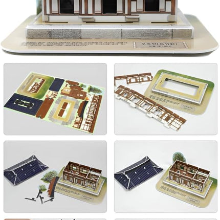 3D Puzzle Set of Korean Cultural Heritage - Easy Assembly, No Tools Needed - Decorative Models of Korean Landmarks (Set 3)