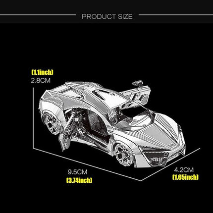 DIY 3D Car Metal Model 3D Puzzle 3D Laser Cut Jigsaw Toys 3D Metal Model Kit for Adults&Kids Mechanical Model Educational Toy Indoor Decoration Desk Toy Birthday Gift Collection Brain Teaser Puzzles