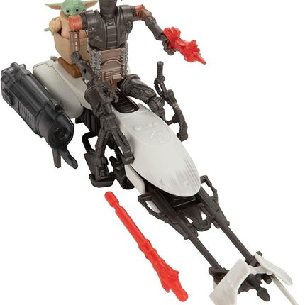 STAR WARS Epic World of Action IG-11 & Grogu Speeder Bike, 4-Inch Scale Action Figures & Vehicle, Toys for Boys & Girls Ages 4+