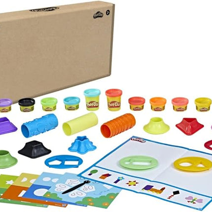 Play-Doh Shapes and Colors Set, 5 Activity Playmats, 15 Tools & 10 Cans of Assort. Colors, Back to School Classroom Supplies, Preschool Toys, Ages 2+ (Amazon Exclusive)