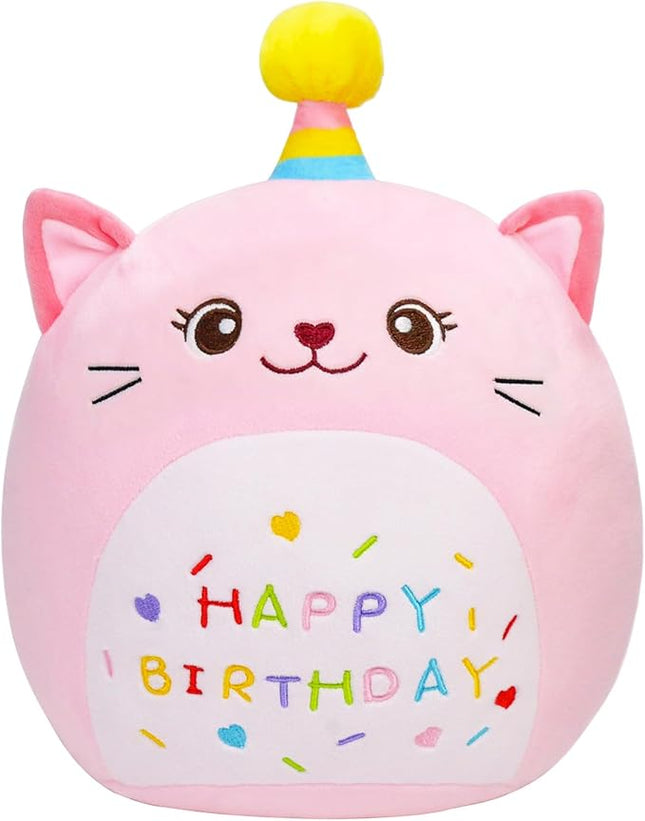 Cat Plush Toy 12 Inch Cute Unicorn Cat Birthday Stuffed Animal Soft Cat Plushies Pillow Pink Doll Gifts for Kid Toddlers Home Room Decoration (Cat Plush)