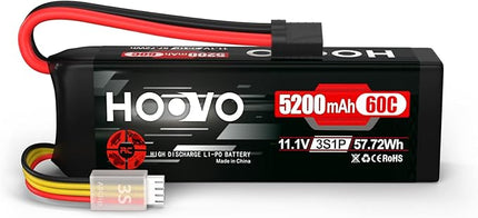 HOOVO 3S LiPo Battery 11.1V 5200mAh 60C TR Plug Softcase RC Battery for RC Car RC Truck Airplane Helicopter Boat Racing RC Hobby