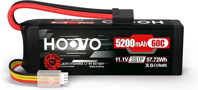 HOOVO 3S LiPo Battery 11.1V 5200mAh 60C TR Plug Softcase RC Battery for RC Car RC Truck Airplane Helicopter Boat Racing RC Hobby