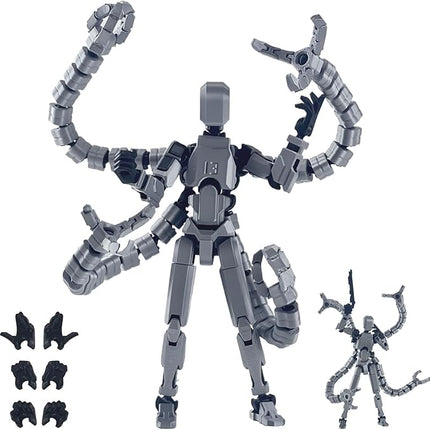 Already Assembled T13 Action Figure Accessories,T13 Multi-Jointed Movable,for Collectors Desktop Decorations t-13 Movability 3D Printed Toys (Gray)