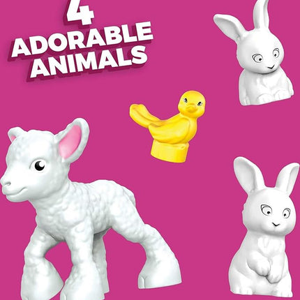 MEGA Barbie Toy Building Set - Farmer's Market With 3 Micro-Dolls, 4 Pets and Accessories - Easy To Build Set For Ages 4 and Up