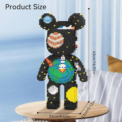DAHONPA Animal Space Bear Micro Building Blocks Set (7220 Pieces) Universe Planet Brick with Storage Drawer, Gift for Adults and Kids