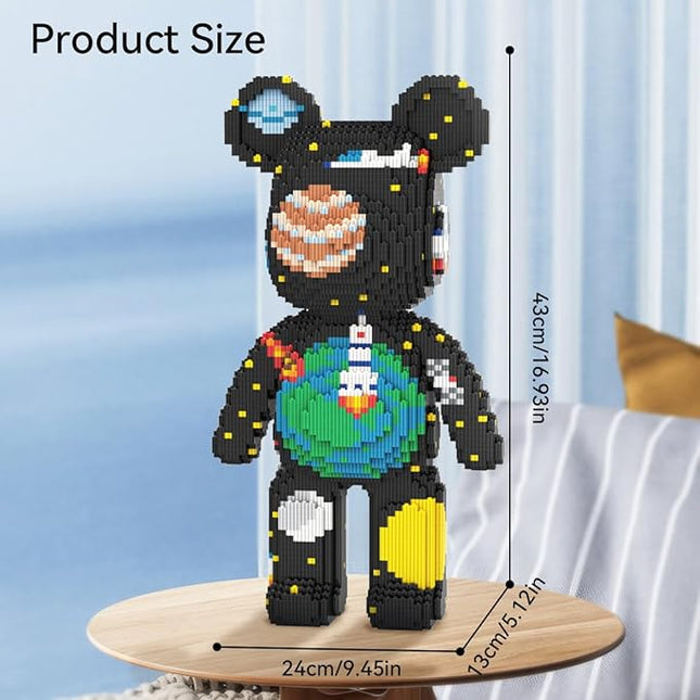 DAHONPA Animal Space Bear Micro Building Blocks Set (7220 Pieces) Universe Planet Brick with Storage Drawer, Gift for Adults and Kids