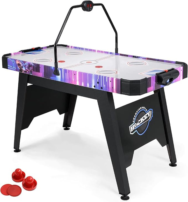 KOTEK 56 Inch Air Hockey Table, Hockey Table Game w/Digital LED Scoreboard & Powerful 12V Motor, Indoor Ice Hockey Table for Game Room, Home, Office with 2 Pucks, 2 Pushers