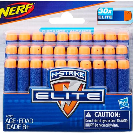 Nerf Darts 30 Pack Refill For Elite Blasters -- Official N-Strike Elite Darts -- For Kids, Teens, Adults , Blue