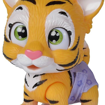 Simba Pamper Petz Tiger, Interactive Plush Toy, Stuffed Animal, Magic Paw, Drinking & Wetting Function, 15cm, 3+ Years