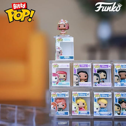Funko Bitty Pop Disney Princesses - Rapunzel, Merida, Moana and A Surprise Mystery Mini Figure - 0.9 Inch (2.2 Cm) Collectable - Stackable Display Shelf Included - Cake Topper - Gift Idea