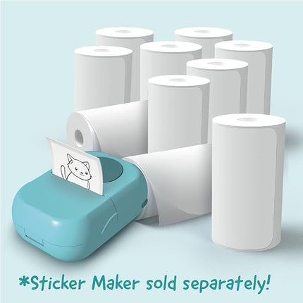 Hello Blink Sticker Maker Refill Pack – 10 Rolls: 5 Round, 5 Square – Makes 400 Custom Stickers – Compatible with Hello Blink Printer (Sold Separately) – Fun for Kids Aged 8+, DIY Craft Projects