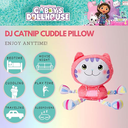 Franco DreamWorks Gabby's Dollhouse DJ Catnip Bedding Super Soft Plush Cuddle Pillow Buddy, (Officially Licensed Product)