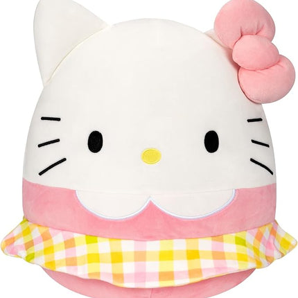 Squishmallows Sanrio 14-Inch Hello Kitty Wearing Gingham Skirt Plush - Large Ultrasoft Official Kelly Toy Plush