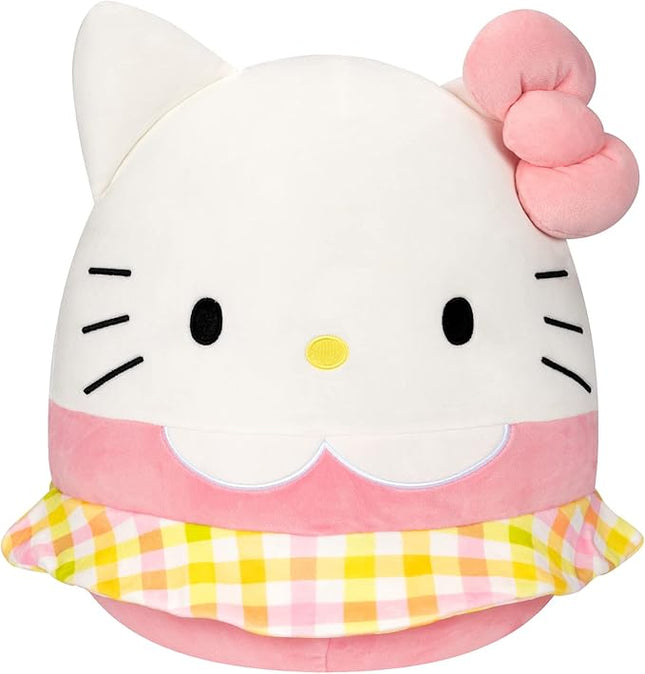 Squishmallows Sanrio 14-Inch Hello Kitty Wearing Gingham Skirt Plush - Large Ultrasoft Official Kelly Toy Plush
