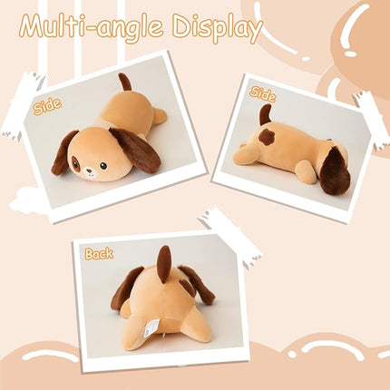 SQEQE Weighted Dog Plush, Weighted Dog Stuffed Animal, Cute Larbrador Plushies Soft Pillow Toy Gift for Kids Adults Brown 23.6 Inch, 3.1 Lbs