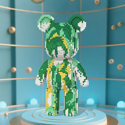 DAHONPA Green Cream Fluid Bricks Building Blocks Bear Set, Decoration Toy 6400 Pieces, Gift for Adults and Kids