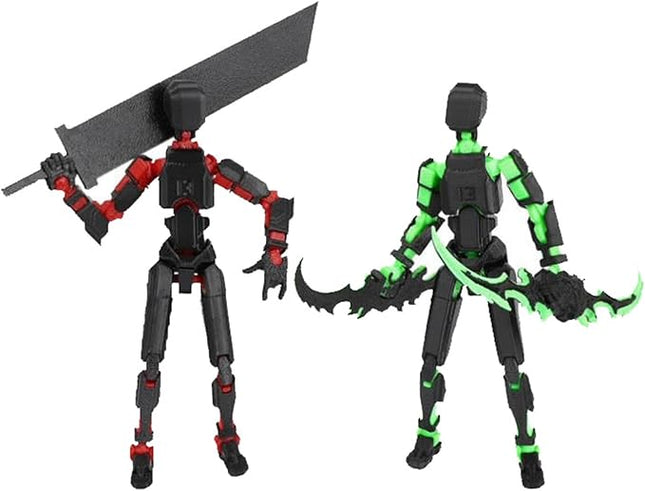 T13 Action Figure (Assembly Completed) Titan 13 Dummy 13 Action Figure Robot 13 Figure 3D Printed Articulated Multi-Jointed Movable Robot Model (2 Pack-A)
