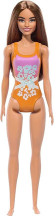 Barbie Fashion & Beauty Muñeca Playa con Traje de Baño Naranja