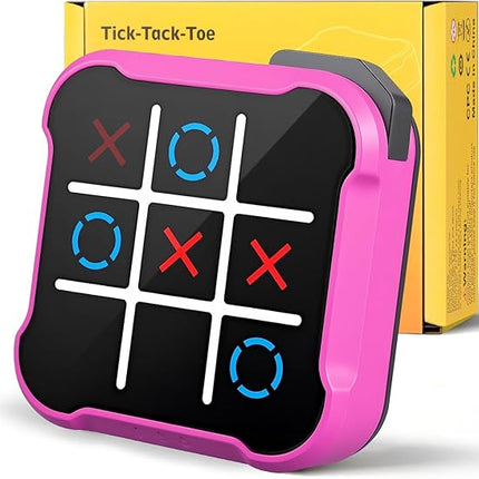 Tic Tac Toe Game, 4 in 1 Handheld Educational Game Machine, Electronic Tic Tac Toe Game for Education and Memory Growth, Home, Toy Board Game for Kids and Adults (Purple)