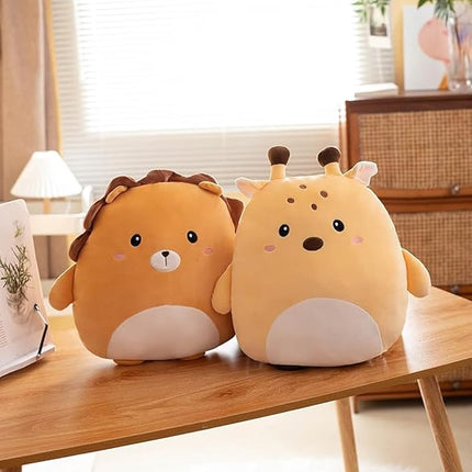 Soft Flat Lion Plush Hugging Pillow Cute Brown Lion Stuffed Animal Plushies Toys Kids Anime Cushion for Birthday, Valentine's Day, Christmas...12 Inch