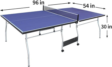 Table Tennis Table 4.5 FT / 6 FT / 8 FT / 9 FT Foldable Portable Ping Pong Table with 2 Table Tennis Paddles 3 Balls and Net for Indoor Outdoor Games