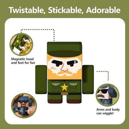 GobiDex Magnetic Army Men Action Figures, Military Toy Soldiers Expansion Pack, Compatible with Magnetic Building Blocks, STEM Army Toys for Boys Girls, Fun Toddler Kids Gifts Ages 3+