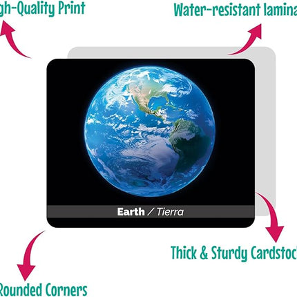 Menique Universe Memory Matching Game – 60 Cards (30 Pairs) – Bilingual Space Game with Planets, Stars & More – Educational for Kids and Adults