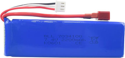 Fytoo 2PCS 7.4V 2200mah Lithium Battery with 2 in 1 Charger for WLtoys K949 10428 10428-A L202 RC high-Speed Remote Control car