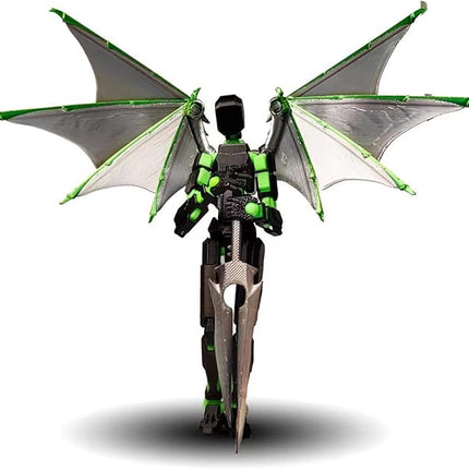 T13 Action Figure (Assembly Completed) Titan 13 Dummy 13 Figure Robot 13 Figure 3D Printed Articulated Multi-Jointed Movable Robot Model (Black Green)