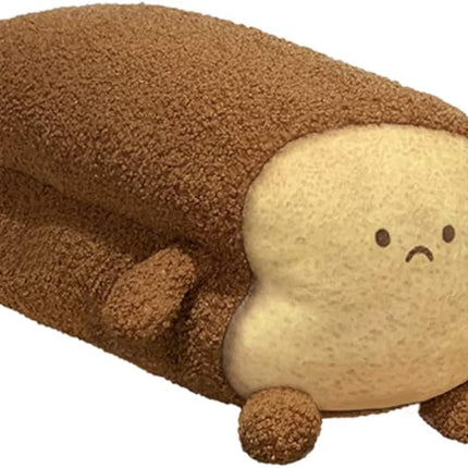 DENTRUN Toast Plush Pillow, Stuffed Bread Shape, Soft Toast Bread Food Plushies, Fun Sofa Cushion, Stuffed Doll Toy for Kids, Adults Gift, Home Bed Room Decor, 15"