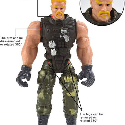 DC-BEAUTIFUL 12 Pack Military Soldier Special Forces SWAT Counter-Strikes Joint Movable Elite Model with Weapon