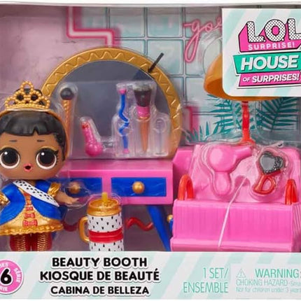 L.O.L. Surprise! OMG House of Surprises Beauty Booth Playset with Her Majesty Collectible Doll and 8 Surprises, Dollhouse Accessories, Holiday Toy, Great Gift for Kids Ages 4 5 6+ Years & Collectors