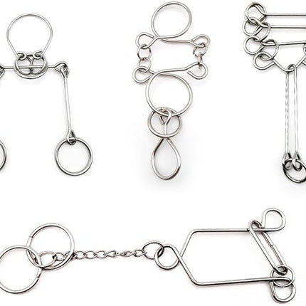 Zooshine 4PCS Advanced Metal Brain Teasers Puzzles Higher Level Challenge for Party Games,Parent-Children Games, Office Toys, Gift for Kids Adults