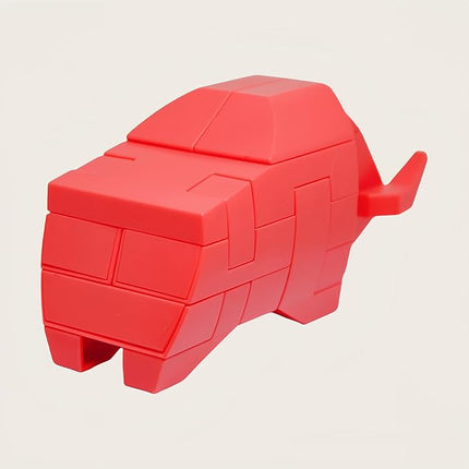 Lynette's Toys Lenged of Zanghai Tranditional Chinese LUBAN Lock 3D Puzzle Animal - Creative Interlocking Toy,Brain Teaser for Kids Aged 6+ Toy, Brain Bolt, Montessori(Bull)