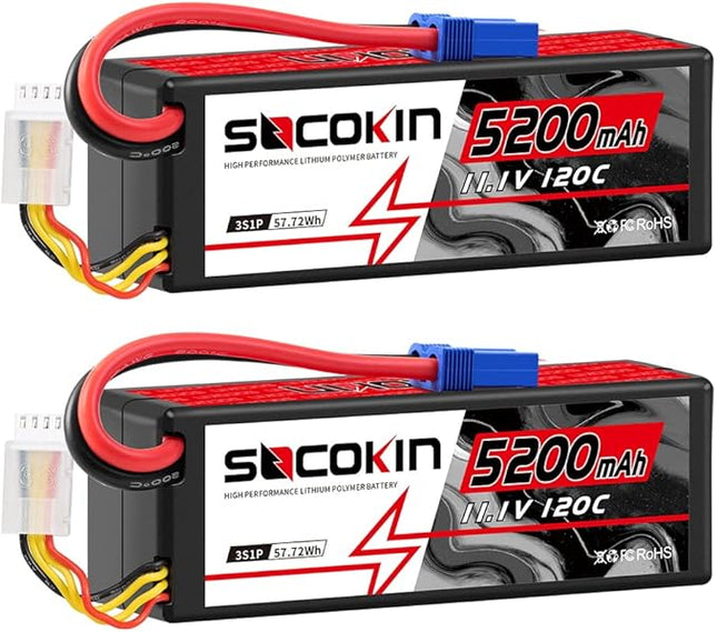 3S 5200mAh Lipo Battery 11.1V EC5 Connector Lipo Battery for RC Car Losi RC Truck RC Boat RC Model 120C Hard Case