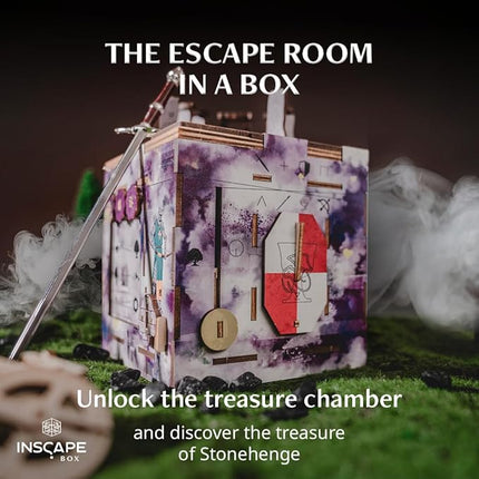 INSCAPE Cluebox Stonehenge´s Legacy - Puzzle Box - Interactive Wooden Escape Room in A Box for Adults with Hidden Compartments - Gift Idea for Puzzle and Mystery Fans - Brain Teaser