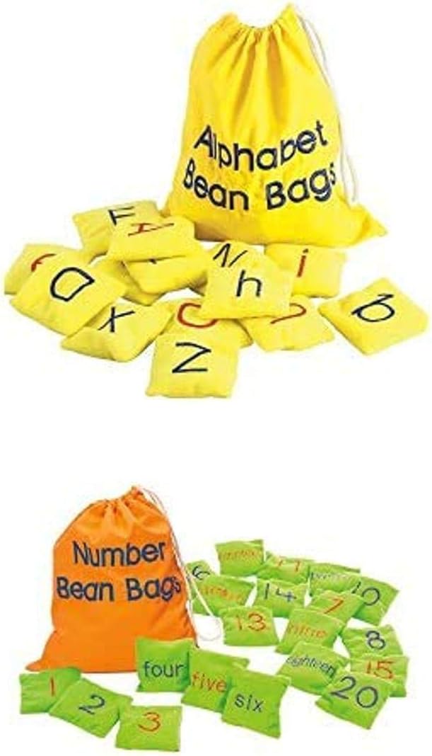 Educational Insights Alphabet & Numbers Beanbags, 46 Piece Set, ABC and 123 Learning Activity for Ages 3+