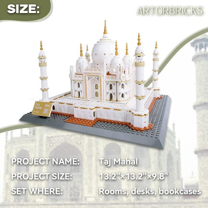 ArtorBricks Architectural Taj Mahal Large Collection Building Set Model Kit and Gift for Adults (1503 Pieces)