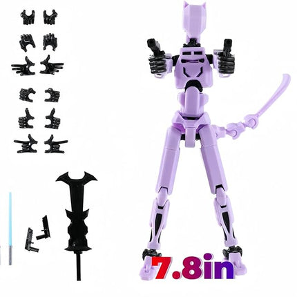 Large 7.8in T13 Action Figure Assembly Completed, 3D Printed T13, Titan 13 Dummy 13 Action Figure Lucky 13 Action Figure Collectors Desktop Decorations