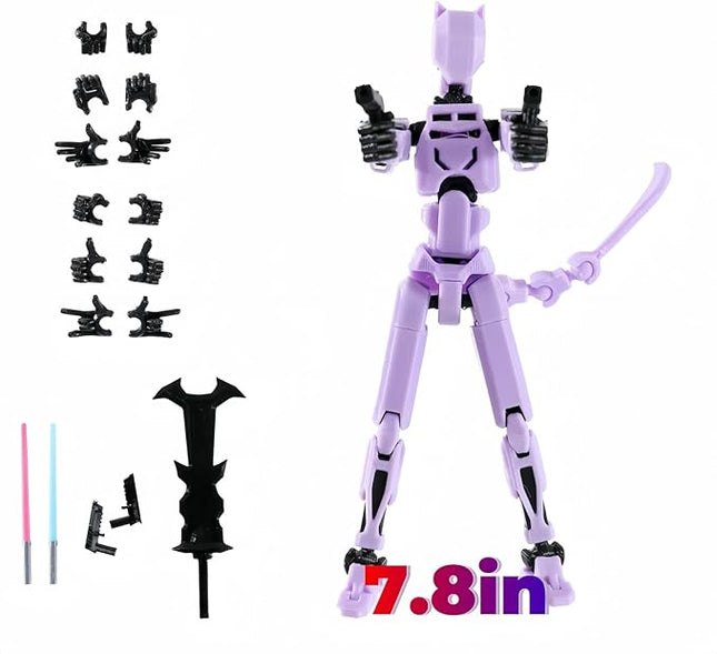 Large 7.8in T13 Action Figure Assembly Completed, 3D Printed T13, Titan 13 Dummy 13 Action Figure Lucky 13 Action Figure Collectors Desktop Decorations