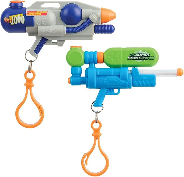 NERF Super Soaker Nano Soakers with Keychain – 2 Pack Mini Water Blasters with 18 Ft Range for Big Battles
