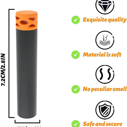 EKIND 100 Pcs Waffles Darts Refill Pack Foam Bullet Compatible for NERF N-Strike Series Blaster (Black)