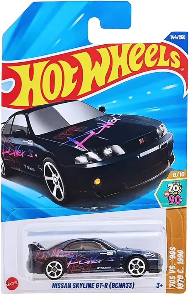 Hot Wheels Nissan Skyline GT-R (BCNR33) [Black], '70s VS. '90s 8/10, 144/250